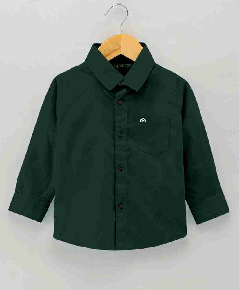 Boys dark green store shirt