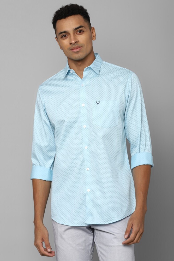 Allen Solly Men Printed Casual Blue Shirt - Buy Allen Solly Men