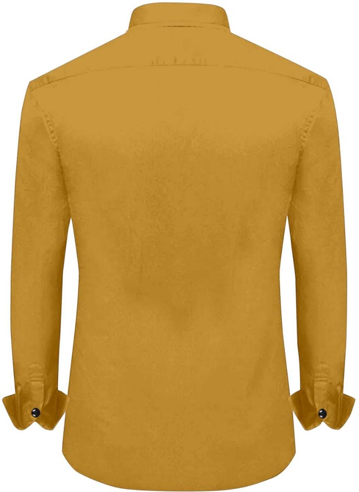 golden attire Men Solid Casual Yellow Shirt - Buy golden attire Men Solid  Casual Yellow Shirt Online at Best Prices in India