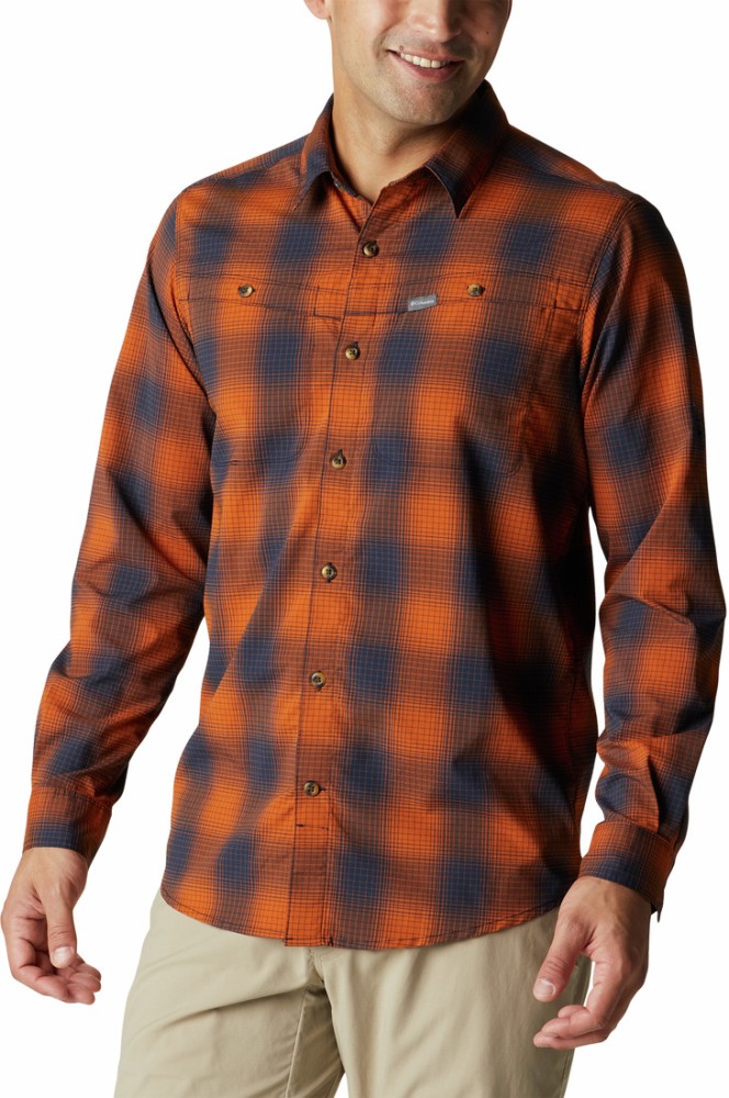 Columbia Sportswear Men Solid Casual Orange Shirt - Buy Columbia Sportswear  Men Solid Casual Orange Shirt Online at Best Prices in India