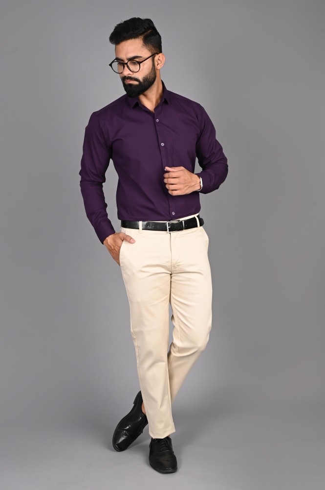Top more than 83 purple shirt cream pants super hot
