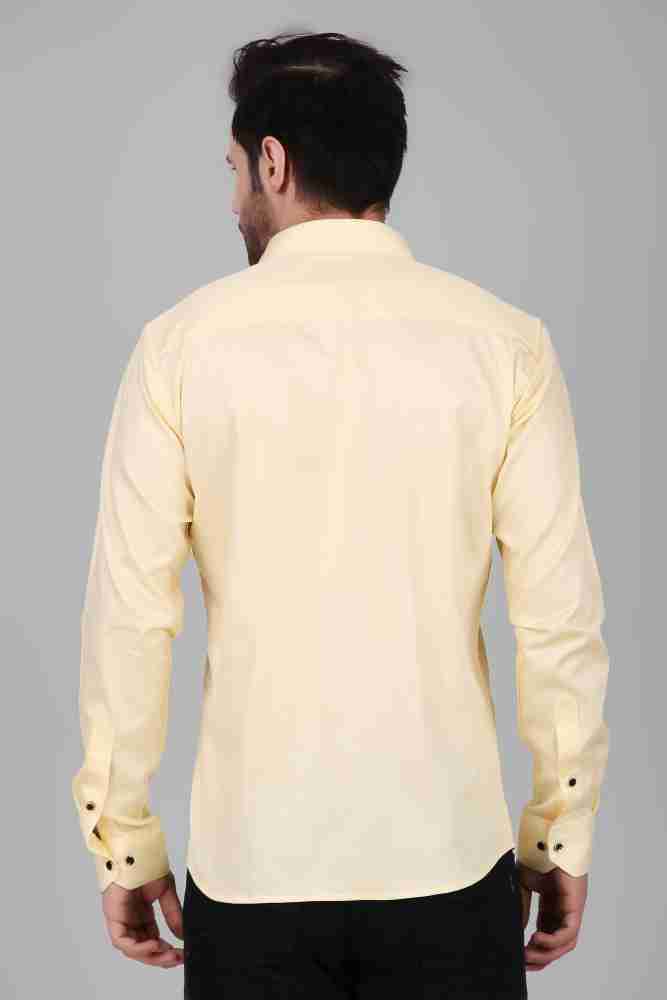 DESIGN UP Men Solid Casual Yellow Shirt - Buy DESIGN UP Men Solid Casual  Yellow Shirt Online at Best Prices in India