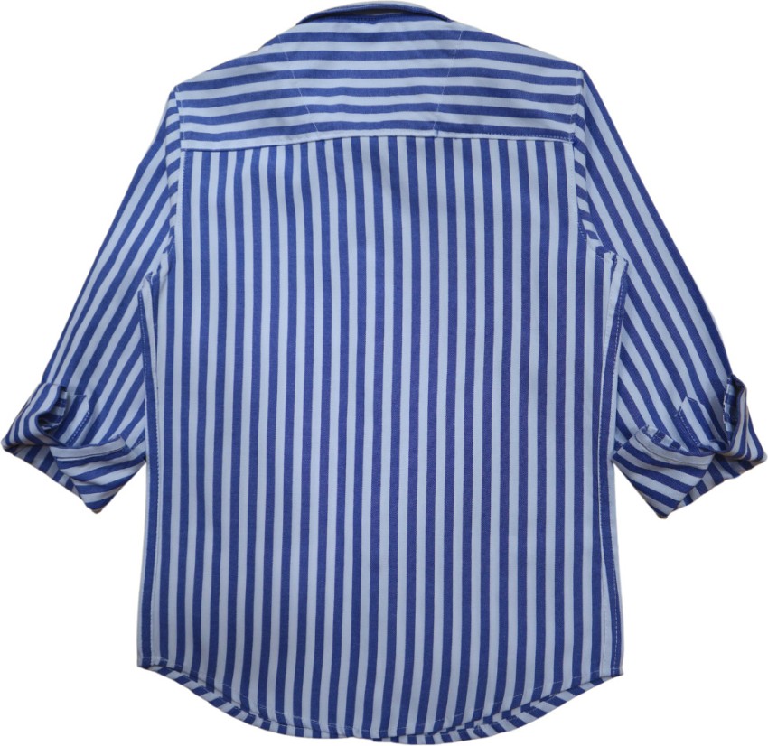 Rs fashions Boys Striped Casual White, Blue Shirt - Buy Rs fashions