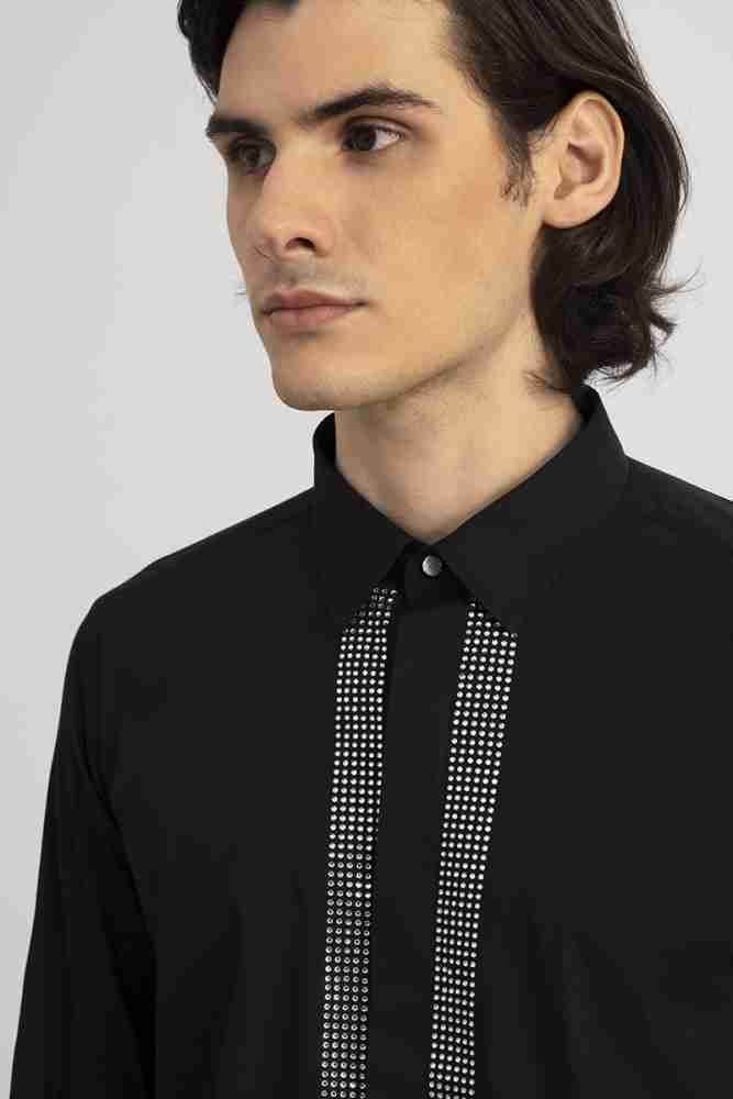 Only 15127492-Black 34 Checks/Embellished Casual Shirt