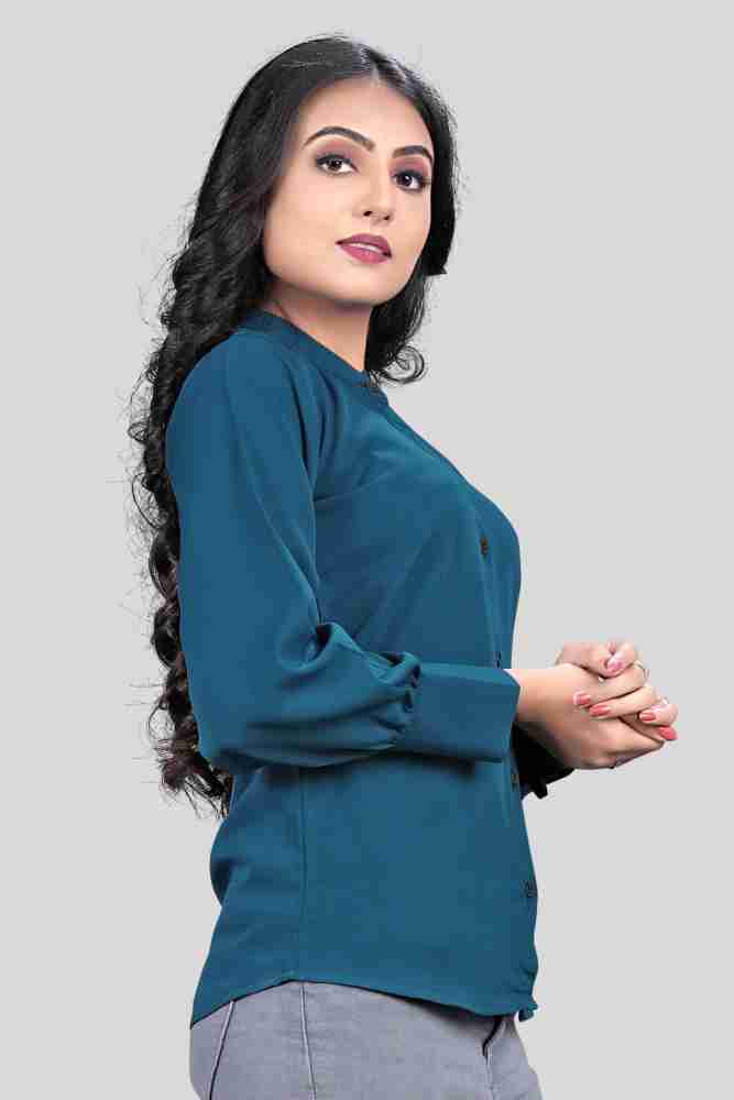 Blue formal cheap shirt for women