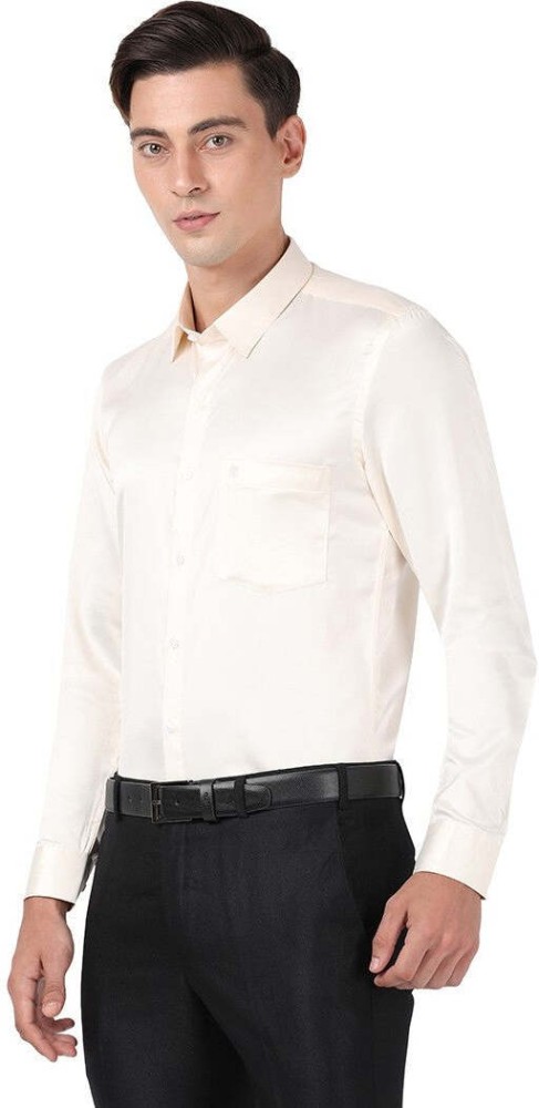 OTTO Clothing Pvt Ltd Men Solid Formal Cream Shirt - Buy OTTO