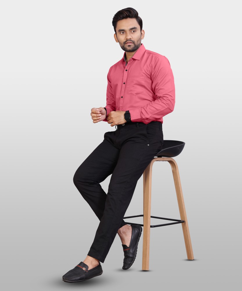 VeBNoR Men Solid Casual Pink Shirt - Buy VeBNoR Men Solid Casual Pink Shirt  Online at Best Prices in India