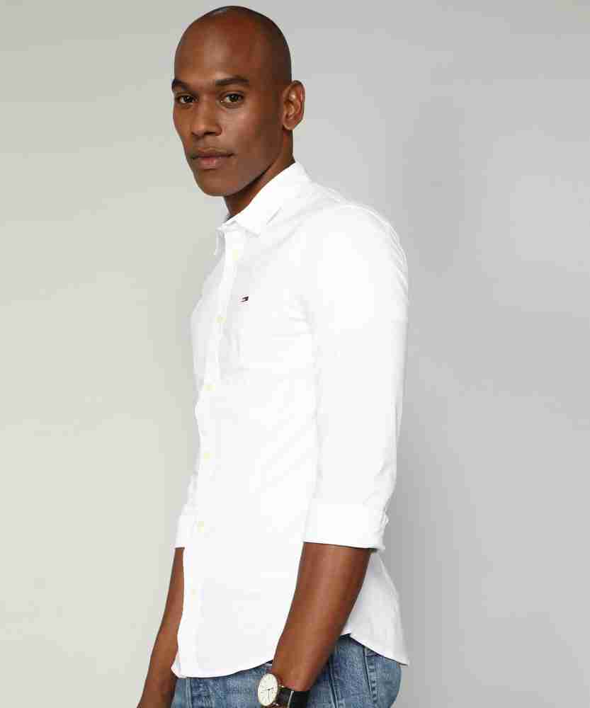 Tommy hilfiger white shirt deals slim fit