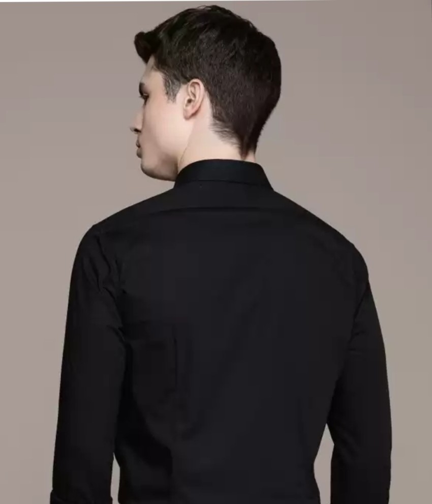 ZARA COLLECTON Men Solid Formal Black Shirt - Buy ZARA COLLECTON