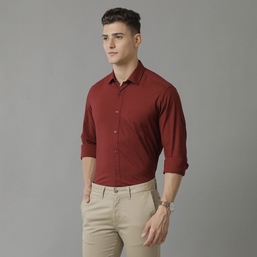 CAVALLO BY LINEN CLUB Men Solid Formal Maroon Shirt - Buy CAVALLO