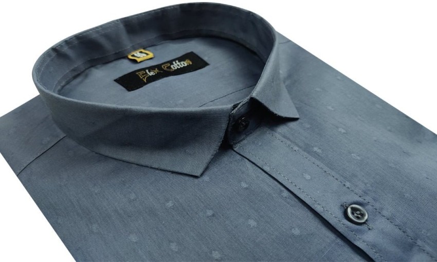 Punekar Cotton Men Embroidered Formal Black Shirt - Buy Punekar