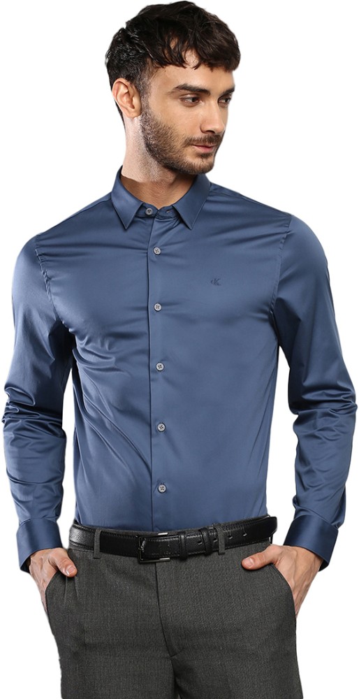 Calvin Klein Men Solid Formal Blue Shirt Buy Calvin Klein Men