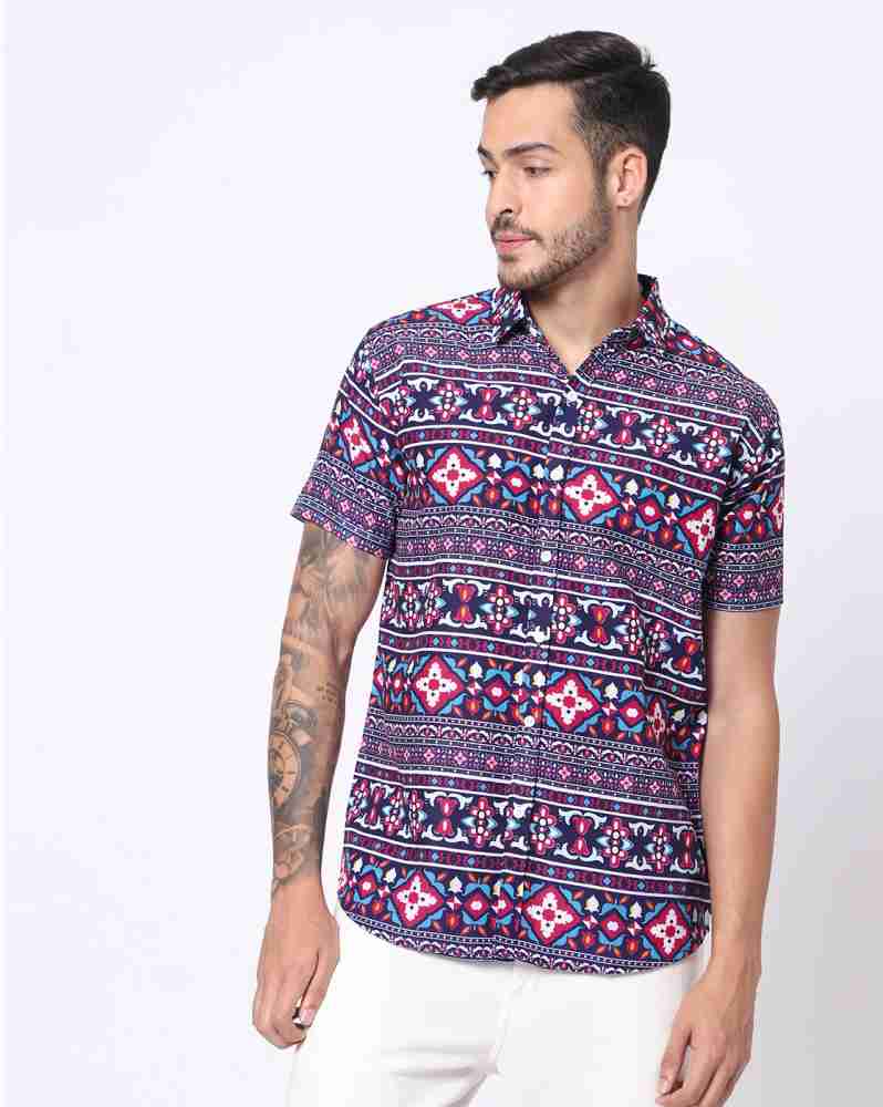 Buy N AND J Men Printed Casual Multicolor Shirt Online at Best 