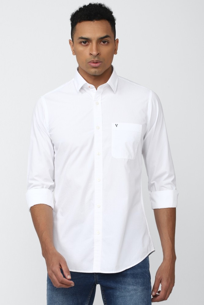 VAN HEUSEN Men Solid Casual White Shirt - Buy VAN HEUSEN Men Solid Casual  White Shirt Online at Best Prices in India