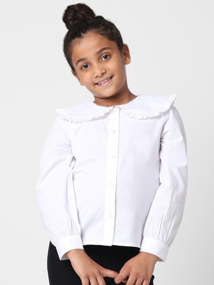 Girls white outlet collar shirt