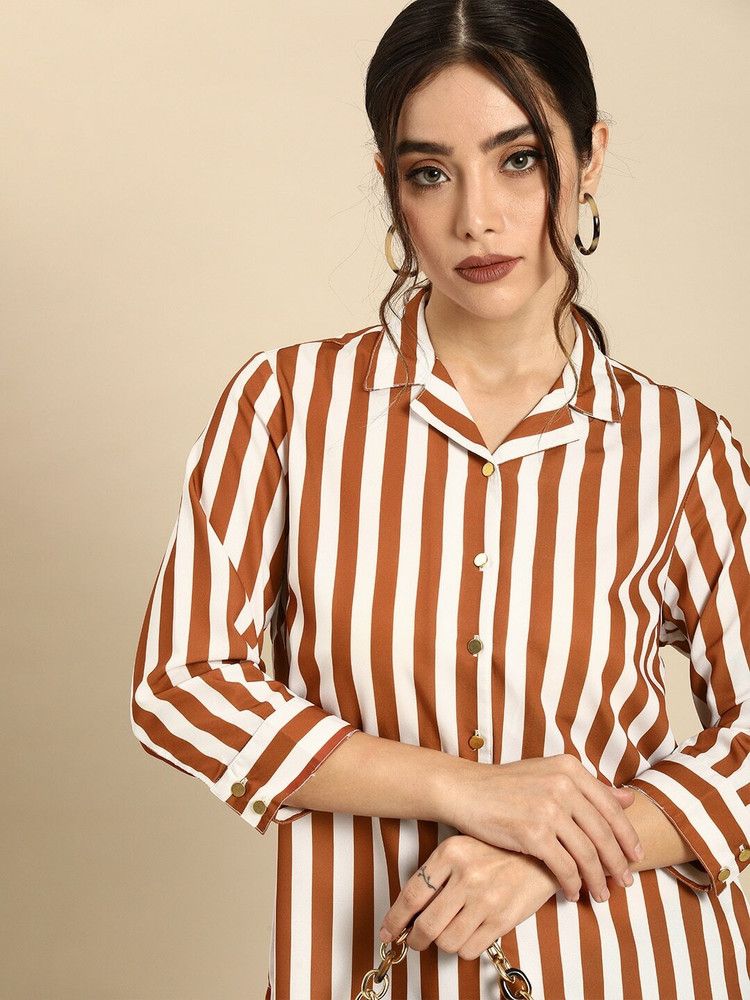 Horizontal striped shirt womens cheap