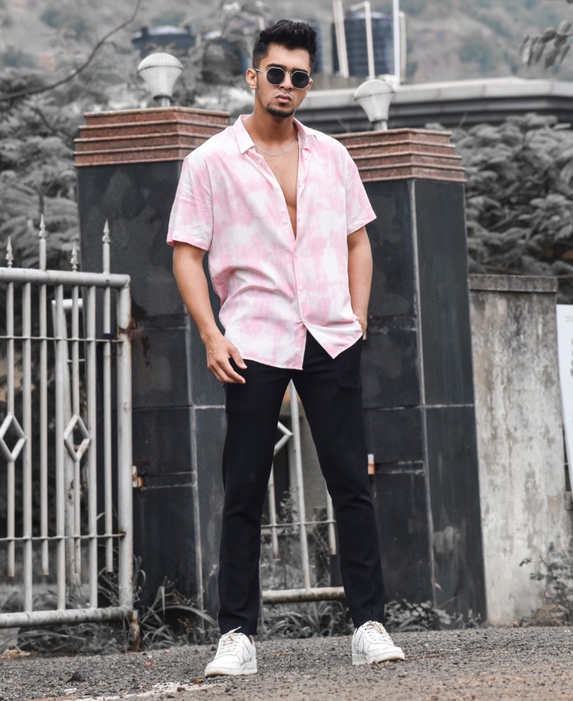 bajrang fashion Men Dyed Ombre Casual Pink White Shirt Buy bajrang fashion Men Dyed Ombre Casual Pink White Shirt Online at Best Prices in India Flipkart