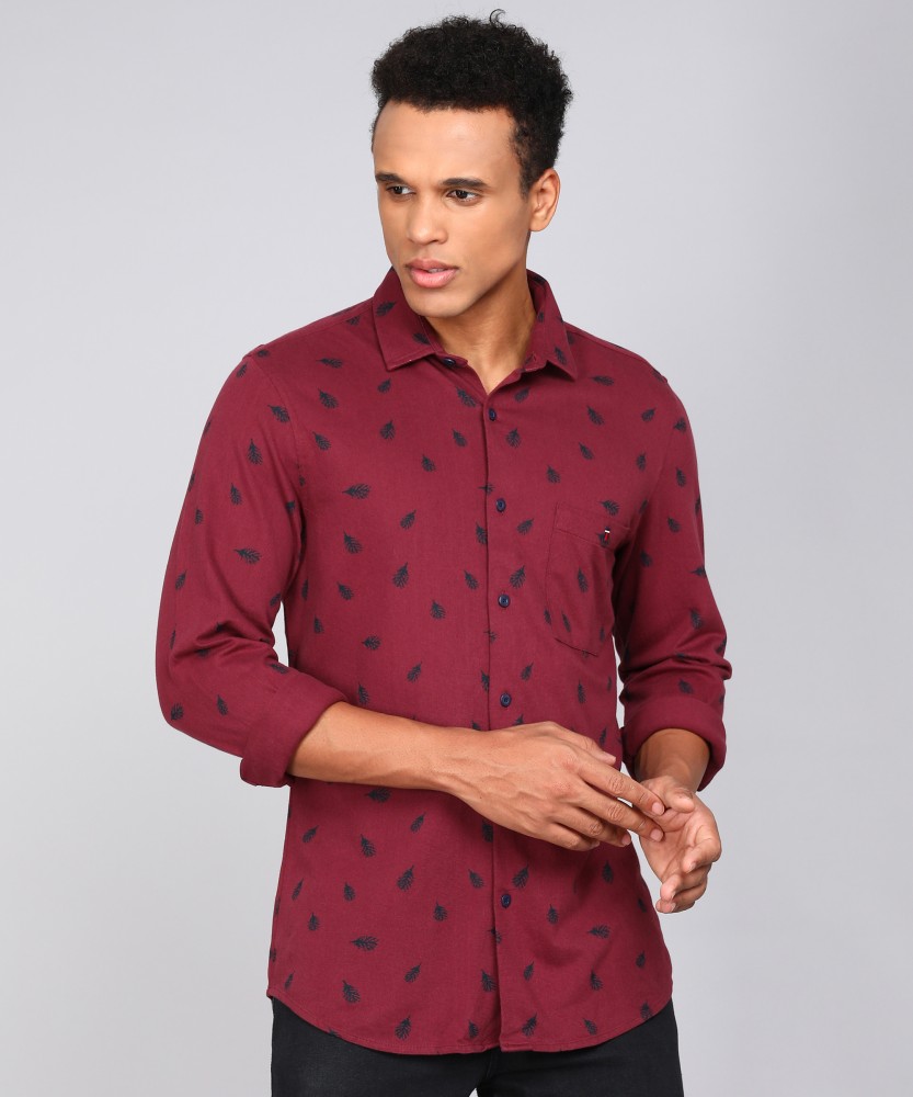 Louis Philippe Men Maroon Shirt: Buy Louis Philippe Men Maroon Shirt Online  at Best Price in India