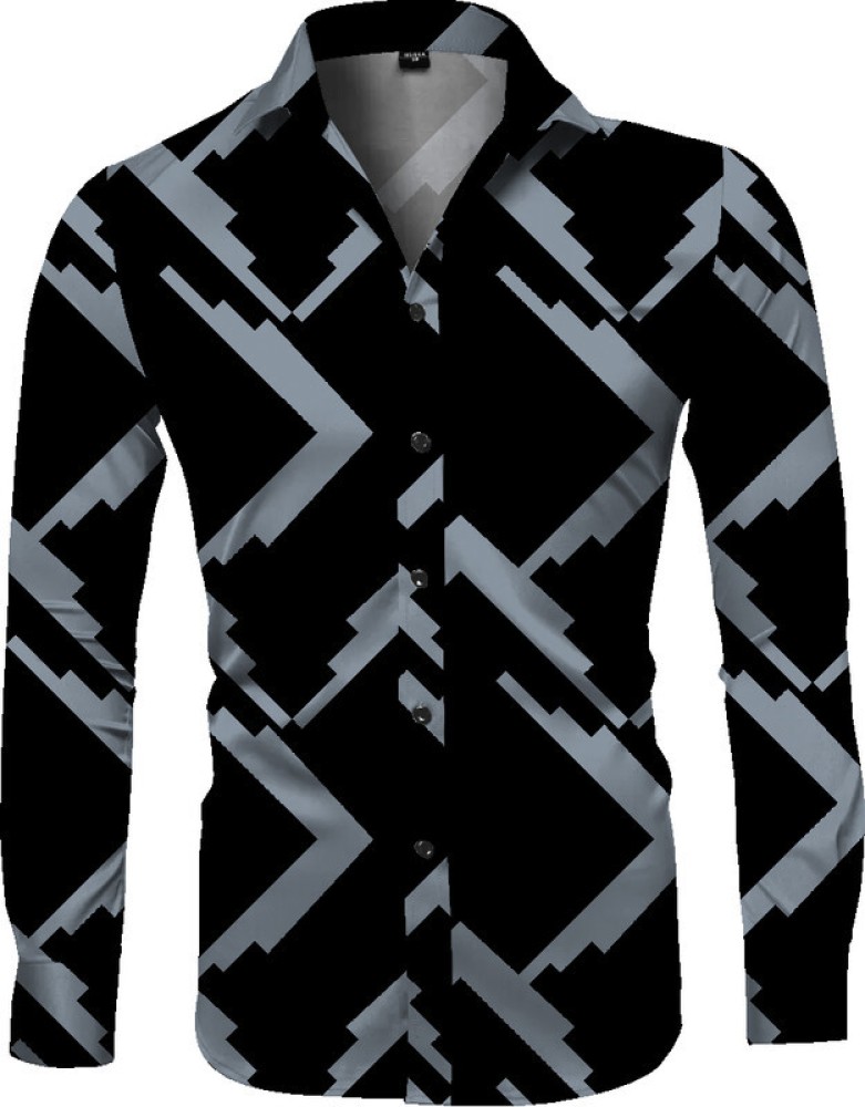 HASINI Fashion Men Printed Casual Black Shirt Buy HASINI Fashion