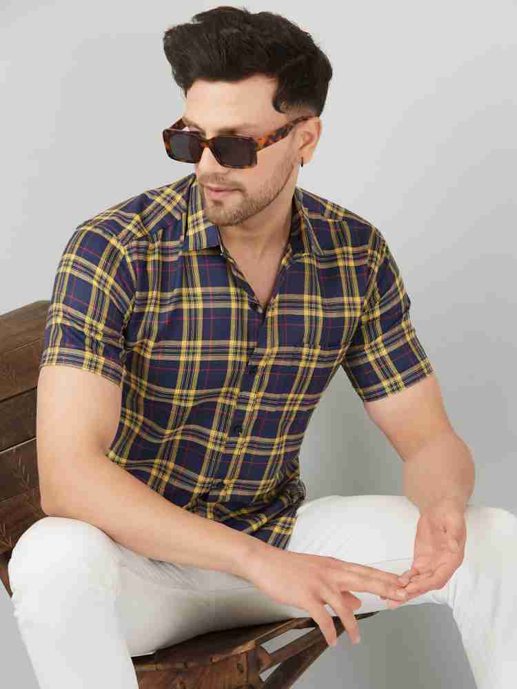 Le Mec Men's Casual Regular Fit Cotton Printed Half Shirt for Men, Men's  Casual Shirt