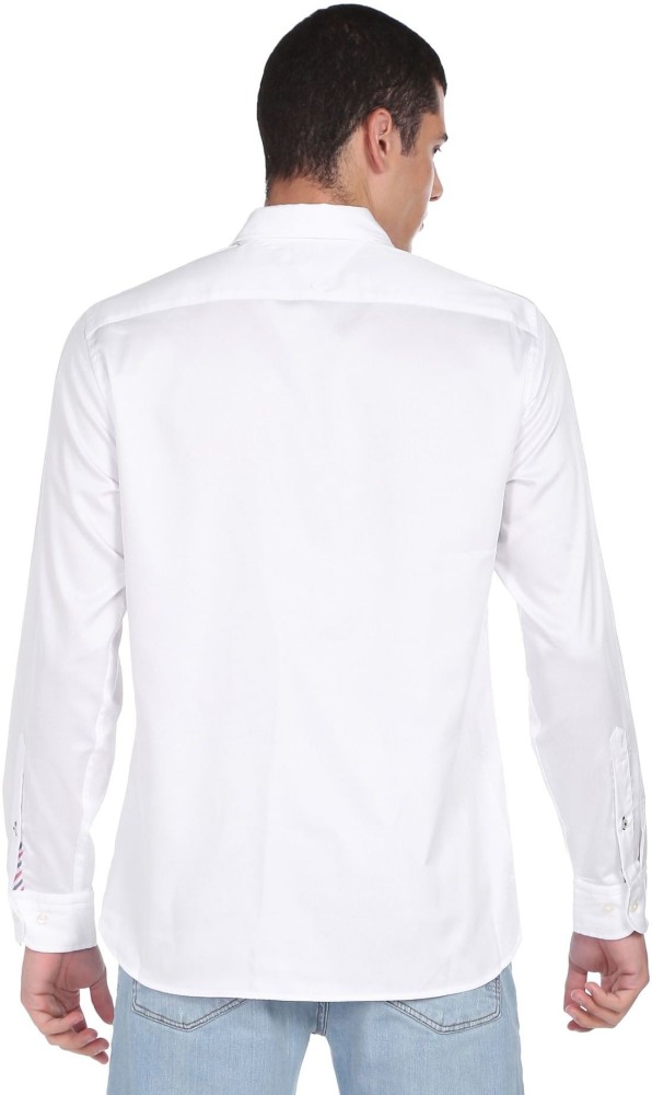 TOMMY HILFIGER Men Solid Casual White Shirt - Buy TOMMY HILFIGER Men Solid  Casual White Shirt Online at Best Prices in India