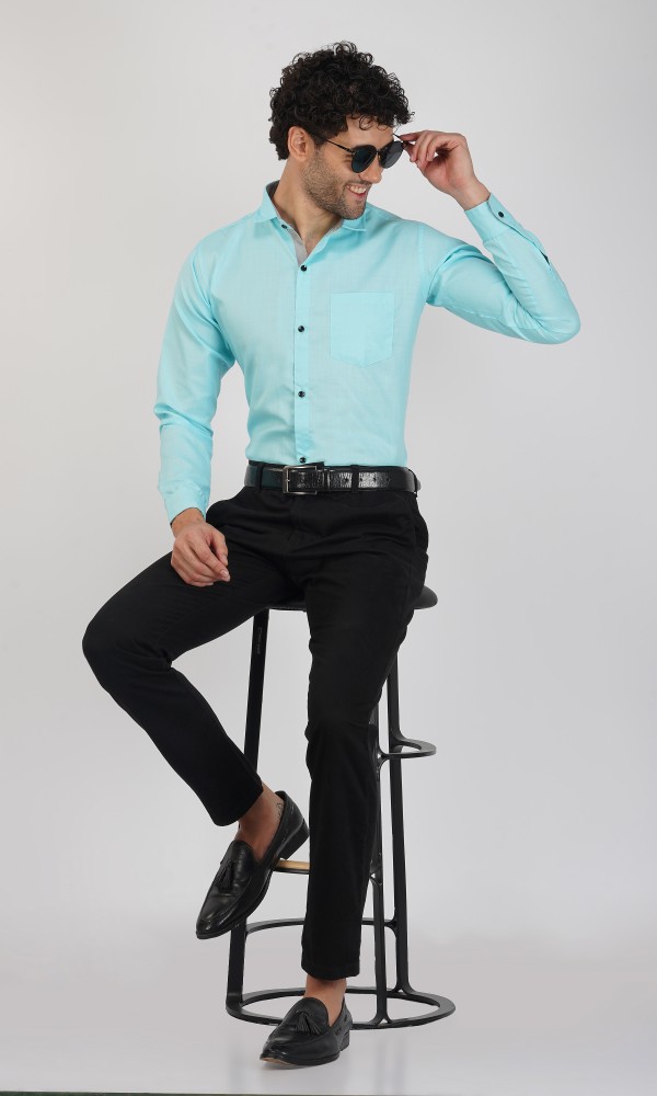 cyan colour shirt