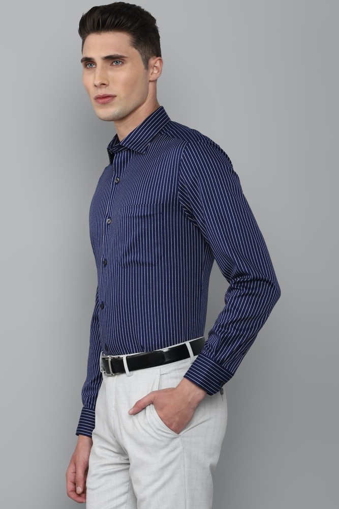 Louis Philippe Men's Striped Regular fit Formal Shirt (LPSFMCLB614891_Blue  42) : : Clothing & Accessories