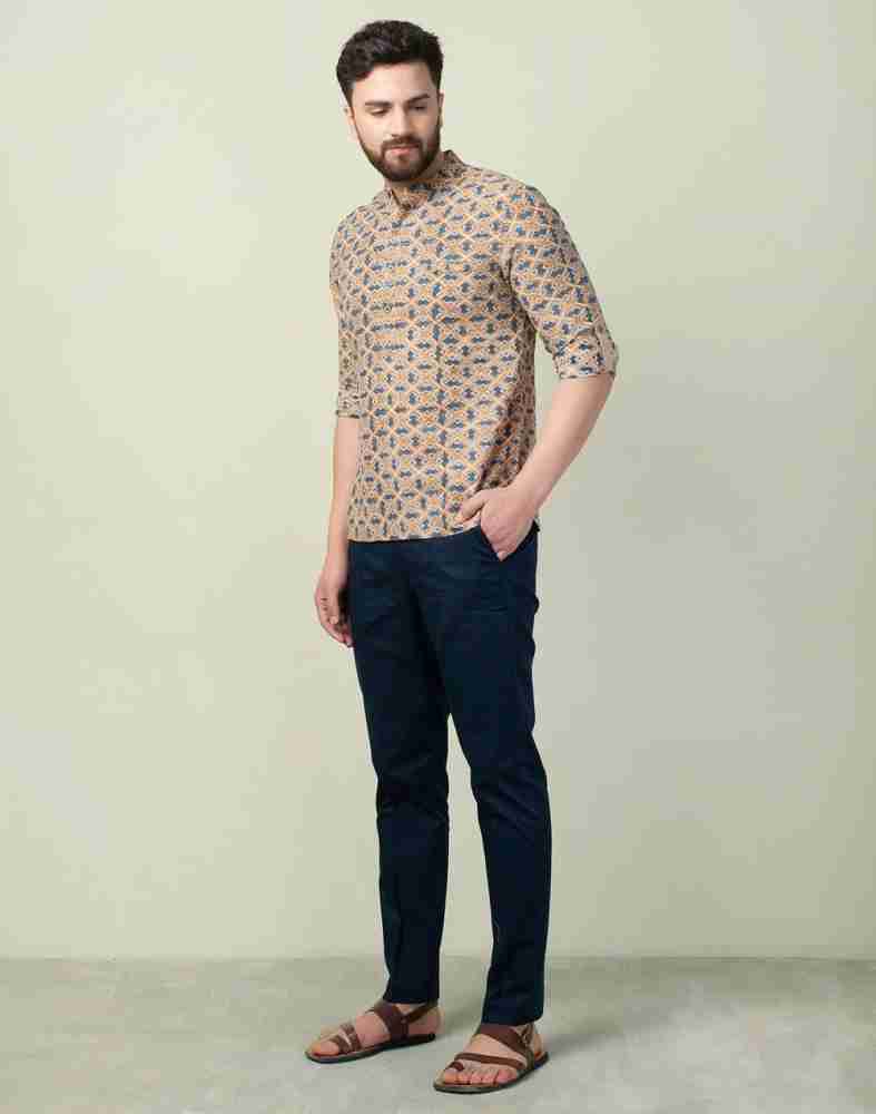 Buy Fabindia Cotton Check Slim Fit Casual Pant online