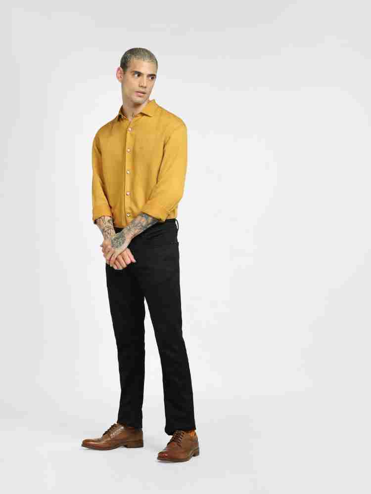 JACK & JONES Men Solid Casual Yellow Shirt - Buy JACK & JONES Men