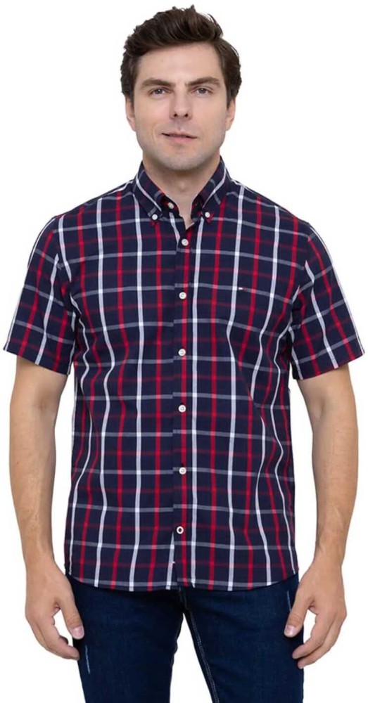 Richman Men Checkered Casual Dark Blue Shirt - Buy Richman Men Checkered  Casual Dark Blue Shirt Online at Best Prices in India