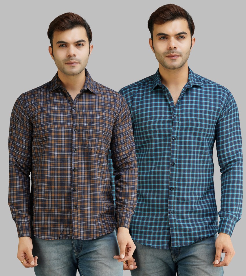 youth first Men Checkered Casual Multicolor Shirt