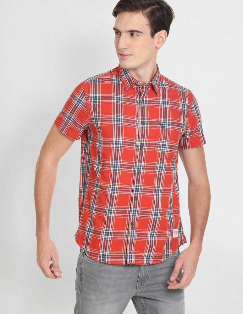 U.S. Polo Assn. Denim Co. Men Checkered Casual Grey Shirt