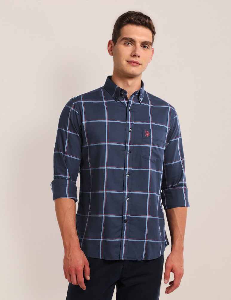 U.S. POLO ASSN. Men Checkered Casual Blue Shirt Buy U.S. POLO ASSN. Men Checkered Casual Blue Shirt Online at Best Prices in India Flipkart