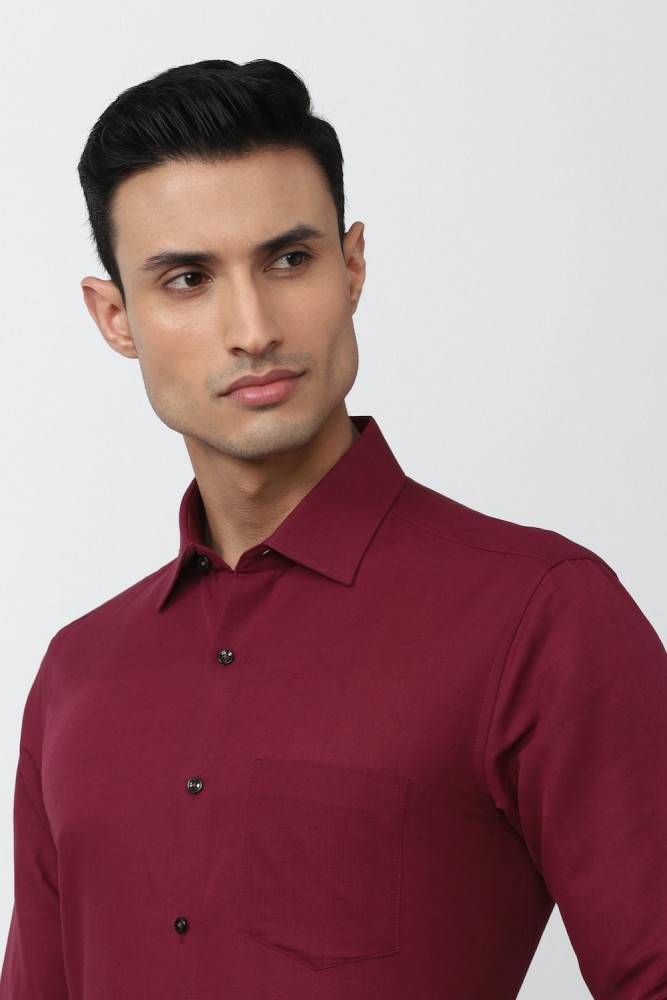 VAN HEUSEN Men Solid Formal Maroon Shirt - Buy VAN HEUSEN Men Solid Formal  Maroon Shirt Online at Best Prices in India