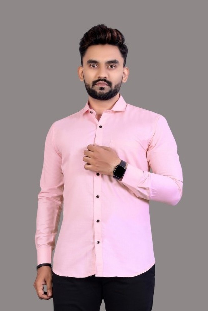 Buy Plus91 Men Solid Casual Pink Shirt Online at Best Prices in