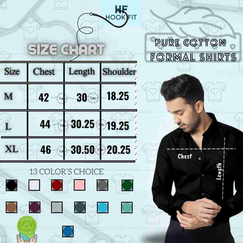 Hook fit Men Solid Formal Black Shirt - Buy Hook fit Men Solid Formal Black  Shirt Online at Best Prices in India