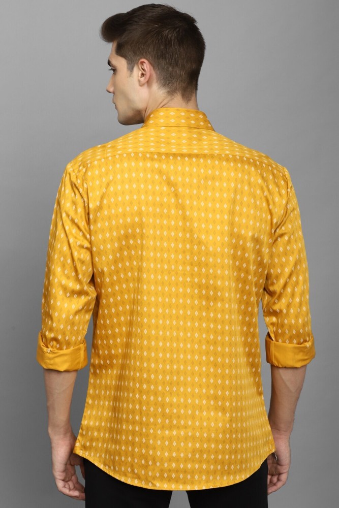 Louis Philippe cotton yellow printed t shirt - G3-MTS16180