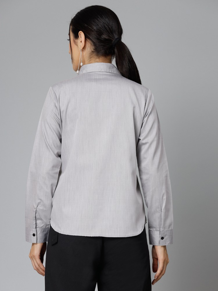 Style Quotient Women Solid Casual Grey Shirt - Buy Style Quotient Women  Solid Casual Grey Shirt Online at Best Prices in India