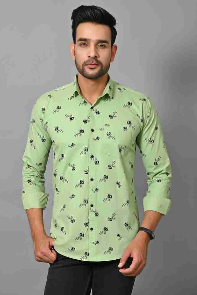 Light green hot sale printed shirt