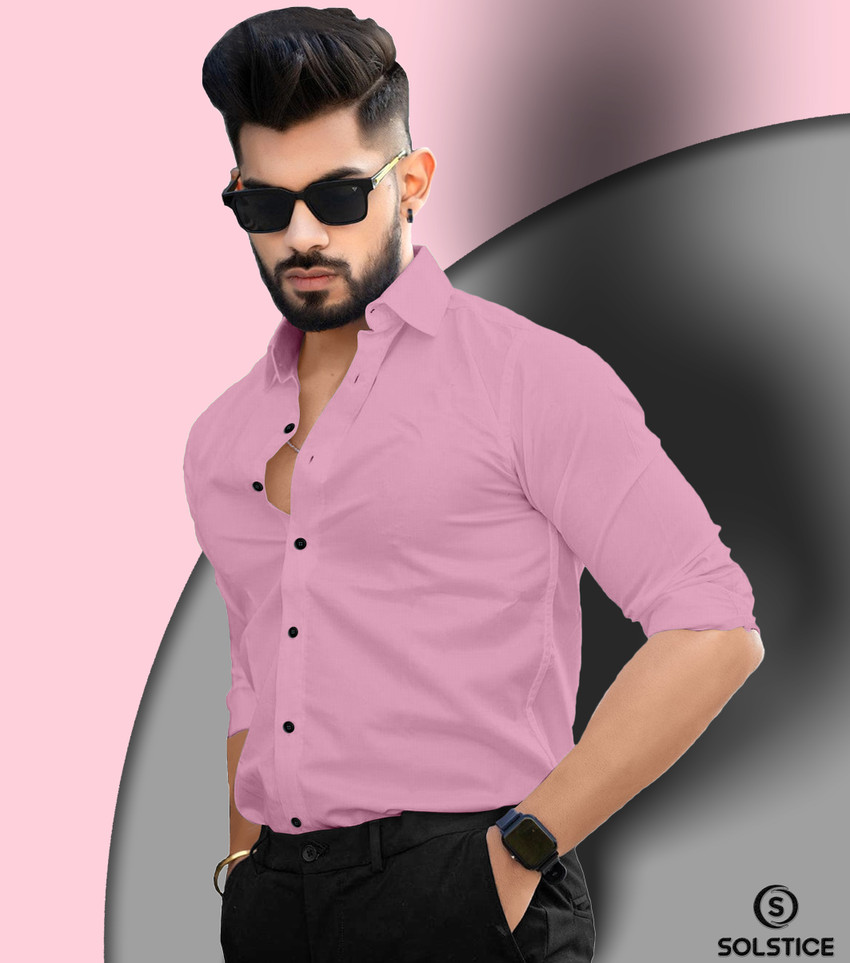 SOLSTICE Men Solid Casual Pink Shirt Buy SOLSTICE Men Solid Casual Pink Shirt Online at Best Prices in India Flipkart
