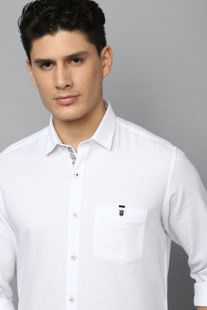 LOUIS PHILIPPE Men Solid Casual White Shirt