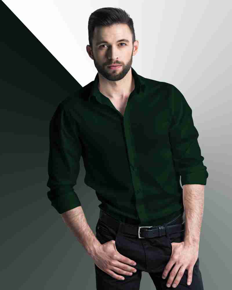 Plain green best sale shirt mens