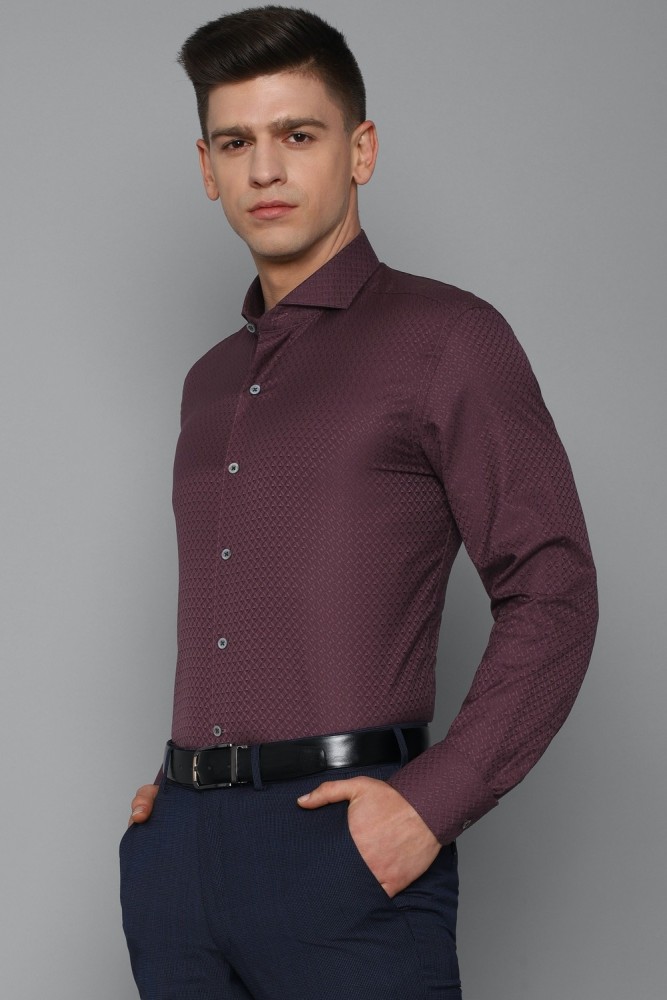 Louis Philippe red color cotton shirt - G3-MFS10292 