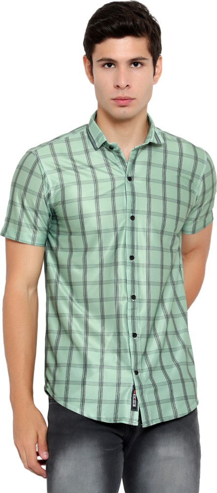 jihan enterprise Men Checkered Casual Light Green Shirt - Buy jihan  enterprise Men Checkered Casual Light Green Shirt Online at Best Prices in  India