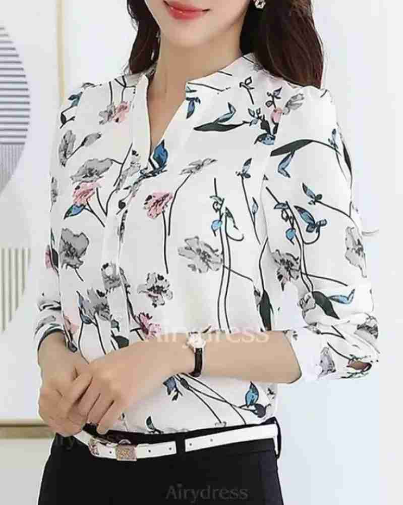 krishnaintl Women Printed Casual White Shirt Buy krishnaintl