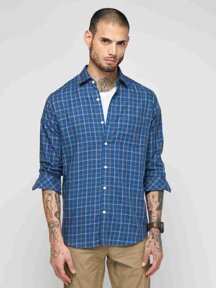 Red Flame Men Checkered Casual Blue Shirt Buy Red Flame Men Checkered Casual Blue Shirt Online at Best Prices in India Flipkart