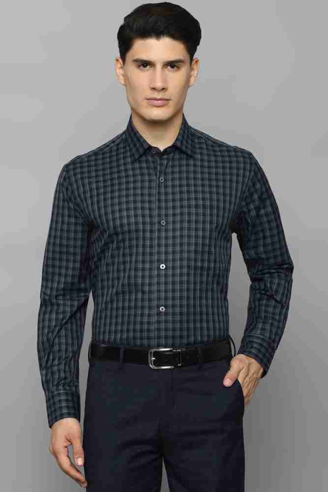 Buy Louis Philippe Men's Checkered Regular fit Formal Shirt  (LPSFMCLPS82082_Navy 39) at