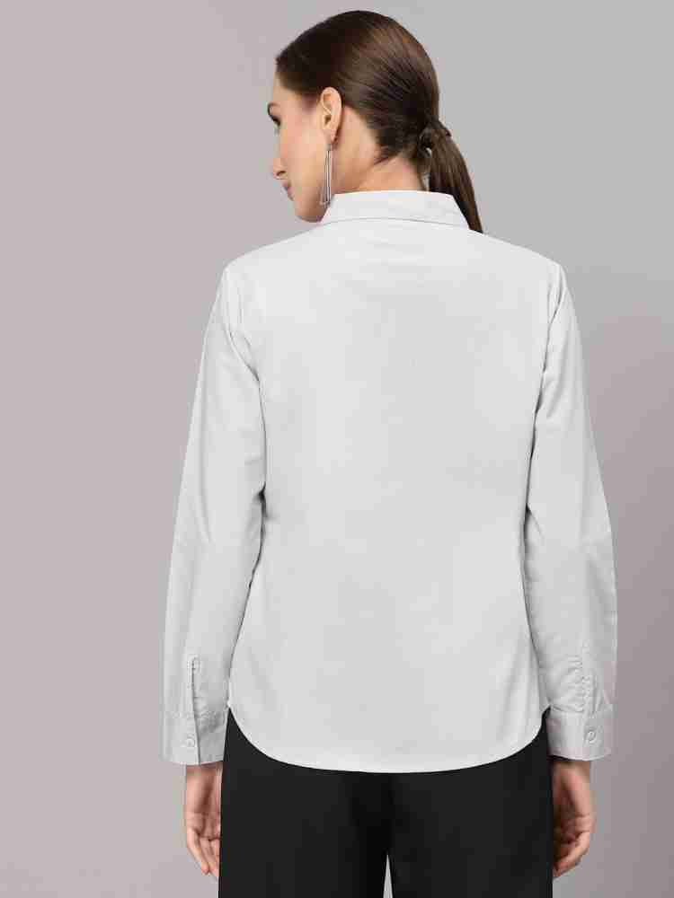 Buy Style Quotient Women White Cotton Blend Casual Oversized Shirt