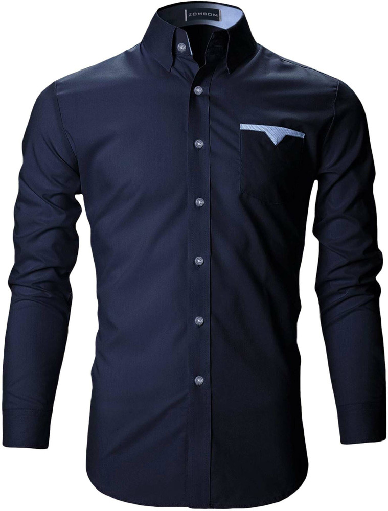 ZAVNI Men Solid Casual Dark Blue Shirt Buy ZAVNI Men Solid Casual Dark Blue Shirt Online at Best Prices in India Flipkart