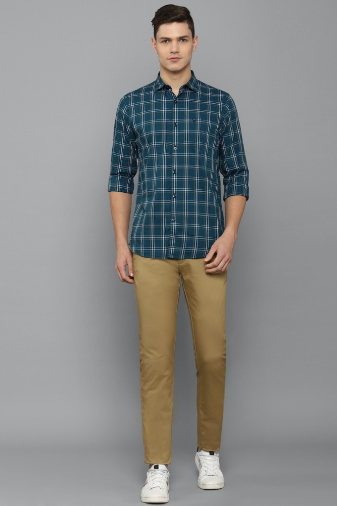 Allen Solly Men Checkered Casual Blue Shirt  Buy Allen Solly Men Checkered  Casual Blue Shirt Online at Best Prices in India  Flipkartcom
